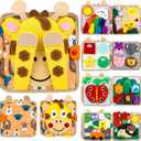 Giraffe Busy Book for Toddlers 1-3,Montessori Toys Toddler Busy Board for 1 Year Old, Felt Quiet Book Sensory Learning Activity Books, Airplane Car Travel Toys, Gifts for Boys Girls 1+