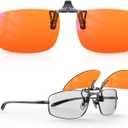 Goiteia Orange Blue Light Blocking Glasses Clip on for Migraine-Gaming Glasses for Eyes Strain/Light Sensitive-Help to Sleep