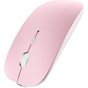 SUNGI Bluetooth Mouse,Slim noiseless Click Rechargeable Wireless Mice for MacBook pro MacBook Air/iPhone/ipad/Tablet/Laptop/Notebook,Pink
