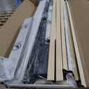 King Size Bed Frame with Velvet Upholstered Headboard, Platform Bed with Strong Wood Slats, Mattress Foundation, Box Spring Optional, Easy Assembly, Beige