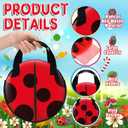 Locmeo 28 Pcs Ladybug Party Favors Birthday Gift Bags Bulk Non Woven Lady Bug Candy Treat Bags with Handle Red Black Polka Dots Goodie Fillers Classroom Prize for Holiday Supplies Decoration