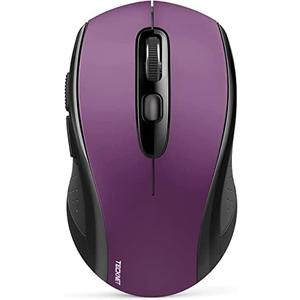 TECKNET Bluetooth Wireless Mouse, 2-in 1 Bluetooth 5.0 & 3.0 Mouse 2.4G Wireless Portable Optical Mouse with USB Nano Receiver, Ergonomic Mouse for Laptop, MacBook, PC, Windows, Android, OS System