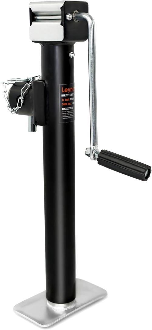 5000 lbs Weld-On Pipe Mount Swivel Trailer Jack 15" Vertical Travel Trailer Tongue Jack, Suitable for Horse, RV, Yacht,Travel,Utility Trailers