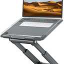 tounee Telescopic Laptop Stand for Desk with 360 Swivel Base, Sit to Stand, Height Adjustable, Portable Riser Holder for Good Posture, Compatible with MacBook Pro, All Laptops 10-17"-Gray