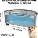 1L/0.26 Gallon Dog Water Bowl No Spill, Stainless Steel No Spill Water Bowl for Dogs, Slow Water Dog Bowl, No Splash Dog Water Bowls