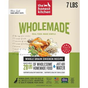 The Honest Kitchen Human Grade Wholemade Dehydrated Whole Grain Dog Food - Complete & Balanced Meal or Topper - Chicken 7 lb Box (7 Pound (Pack of 1))