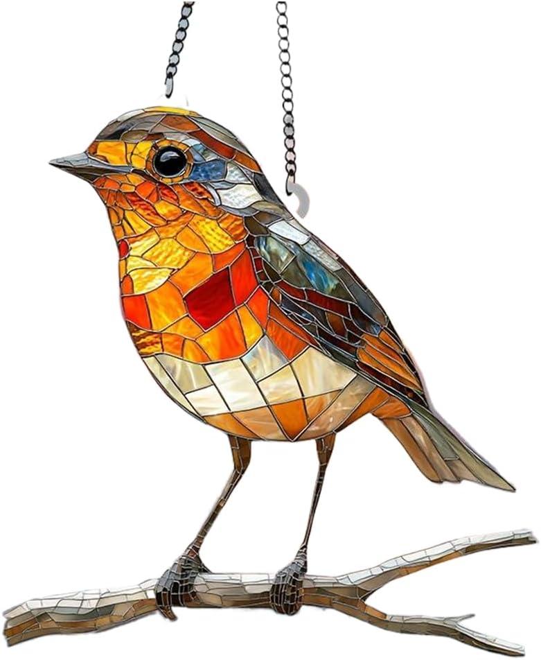 Elegant Decorative Hanging Ornaments  Vibrant Acrylic Colored Pattern with Chain for Festive Home and Garden Decor