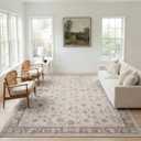 Kuden 10x14 Large Area Rug, Washable Living Room Rug, Vintage, Non-Slip