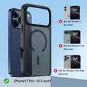 COOLQO for iPhone 17 Pro Case with Screen Protectors, Compatible with MagSafe, Military Grade 17FT Drop Protection, Shockproof Protective Dual-Layer Magnetic Translucent Matte Phone Cover, Black