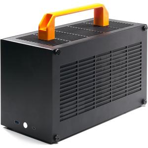 K49-BL Mini ITX Case - 8.3L Small Form Factor, Supports GPU up to 300mm, CPU Cooler up to 69mm, SFX PSU, USB 3.0 & Type-C Front I/O, Includes Acrylic Side Panel & Carrying Handles