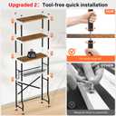 Over-The-Toilet Storage Shelves, 4-Tier Bathroom Organizer Shelf Over Toilet with Adjustable Feet Pad and Basket, Freestanding Space Saver Bathroom Storage Rack Above Toilet (Vintage Brown), 24 X 11 X 65.5 Inches