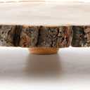 Frcctre 11 Inch Wood Cake Stand, Round Wooden Cupcake Pedestal, Paulownia Woods Slice with Legs, Rustic Cake Holder Wooden Serving Tray Serving Board Display Wood Plant Stand