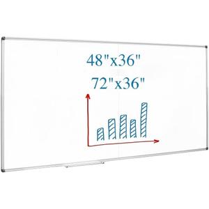 Large Magnetic Whiteboard 48 x 36 Inch, Foldable Dry Erase White Board with Pen Tray, Big Aluminum Frame Folding Message Presentation Board for Wall