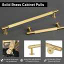 QOGRISUN 1-Pack Solid Brass Appliance Handle Pull, 18 Inch (457mm) Hole Center Grooved Gold Cabinet Pull,Heavy Duty Brushed Brass Drawer Handle for Kitchen Cabinets, Cupboard, Dresser Eleganza
