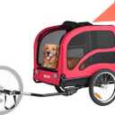 VEVOR Dog Bike Trailer, Supports up to 100 lbs, Pet Cart Bicycle Carrier, Easy Folding Frame with Quick Release Wheels, Universal Bicycle Coupler, Reflectors, Flag, Collapsible to Store