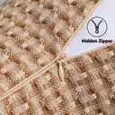 Kevin Textile Outdoor Waterproof Throw Pillow Covers Pack of 2 Farmhouse Decorative Cushion Covers for Garden Patio Tent Balcony Bench Couch Sofa 20x20 Inch, Light Brown