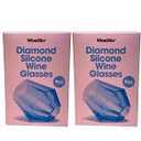 Wine2Go Diamond Silicone Wine Glasses 9oz 2 Pack