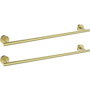 Newfun 24 Inch Brushed Gold Bath Towel Bar, 2Pcs Towel Racks for Bathroom Rod Classic SUS304 Stainless Steel Bathroom Towel Holder Wall Mounted