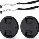 JJC 2-Pack 58mm Front Lens Cap Cover for Canon EOS Rebel T7 T6 T5 T100 4000D T8i T7i T6s T6i T5i T4i T3i T2i T1i SL3 SL2 SL1 XSi XTi with EF-S 18-55mm Kit Lens and other Lenses with 58mm Filter Thread