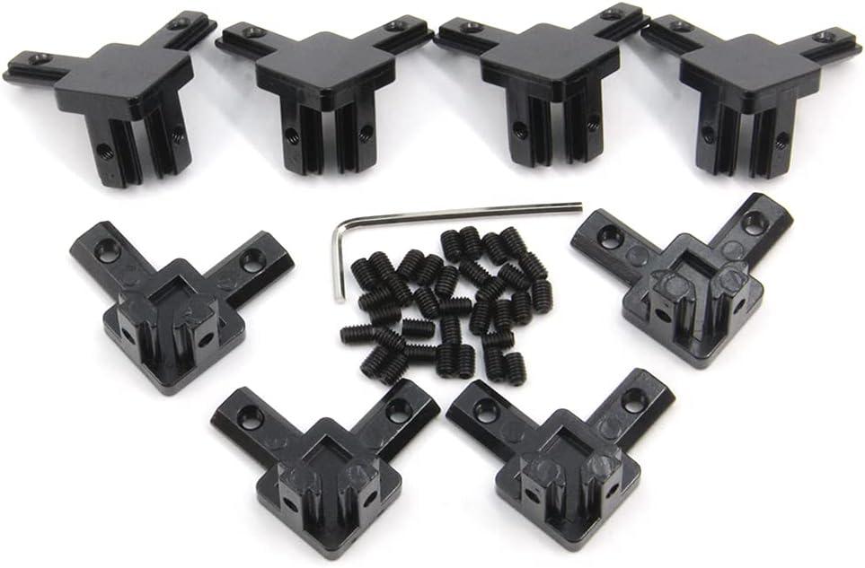 Zeberoxyz 8PCS Black 3 Way End Corner Bracket with Screws for 6mm T-Shape 2020 Series Aluminum Extrusion Profile (3-Way Corner Bracket-Black) Zeberoxyz 8PCS Black 3 Way End Corner Bracket with Screws for 6mm T-Shape 2020 Series Aluminum Extrusion Profile (3-Way Corner Bracket-Black)