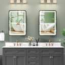 16x24 Inch LED Medicine Cabinet Mirror for Bathroom, Wall Mounted or Recessed Medicine Cabinet with Lights and Mirror, Full Metal, Stable & Removable 2 Shelves, Dimmable 3 Lighting Colors, Black