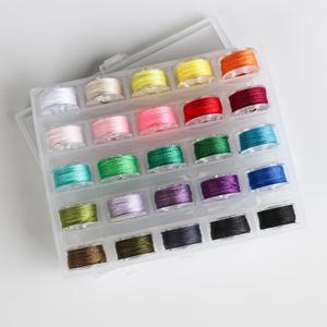 2 x 25Pcs Bobbins and Sewing Thread with Case for Singer Brother Babylock Janome Elna,Assorted Colors Pre-Wound Bobbins Set for DIYers