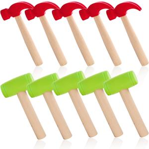 10 Pack Kids Hammer Toy, Wooden Small Simulation Maintenance Tools, Pretend Play Educational Toys for Teens Girls Boys School Games Supplies