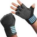 PhAsz Workout Gloves for Full-Finger,Ventilated Weight Lifting Gym Lifting Gloves with Wrist Wrap Support for Men & Women,Full Palm Protection,for Weightlifting,Training,Fitness,Hanging Pack of 2, Medium
