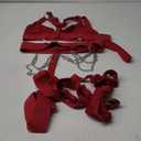 Lilosy Sexy Chain Strappy Garter Belt Women Lingerie Set Rave Outfits (Medium, Burgundy Red)