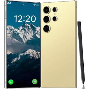 I24 Ultra Unlocked Phone,Built in Pen The Phone,Smartphone Battery 6800mAh 6.8" HD Screen,8+256GB with 128GB Memory Card Cell Phone,5G/Face ID/Fingerprint Lock/GPS (Golden)