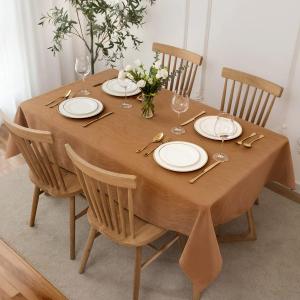 Maxmill Fall Tablecloth Swirl Design Spillproof Wrinkle Free Heavy Weight Soft Table Cloth Decorative Fabric Tabletop for Harvest Celebration Thanksgiving Dinner Rectangle 60 x 140 Inch, Fall Leaf