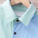 WDIRARA Men's Colorblock Button Down Short Sleeve Pocket Front Shirt Tops