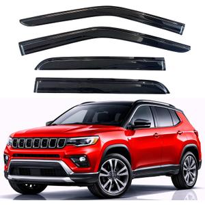 KPY Rain Guards Fit for 2017-2026 Jeep Compass, Out-Channel Window Visors Vent Wind Deflectors 4PC, Car Accessories for 17-26 Compass
