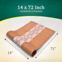 Burlap Lace Table Runner (Pack of 3) – 14”x 72” - No-Fray Finished Edge Natural Table Runner – No Odor, Eco-Friendly Burlap Runner - Perfect for Christmas, Wedding, Thanksgiving