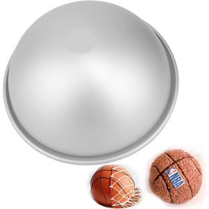 8 Inches Hemisphere Football Cake Pan, 3D Soccer Half Ball Birthday Cake Pan, Aluminum Cake Mold Nonstick Baking Tool