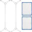 Morcheiong 2 Pack Bed Sheet Fasteners Straps Adjustable Bed Sheet Holder Bands with Sheet Clips for Bedding Stays Bedsheet Tie Downs - White