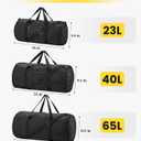 Vorspack Duffel Bag 28 Inches Foldable Lightweight Gym Bag with Inner Pocket for Travel Sports - Black