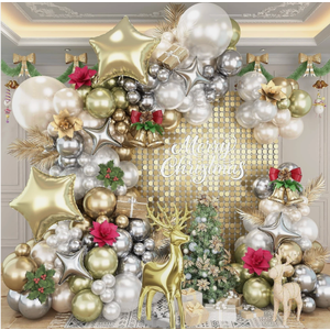 117 Pcs White Gold Xmas Decorations