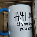 Funny 67 6 7 Meme Six Seven Meme Z Gen Alpha Gen Trendy Ceramic Mug, Blue/White (11 Ounces)