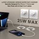 iPhone 17 16 15 Charger Fast Charging 6FT - 25W USB C Charger Block with Type C Cable Compatible with iPhone 17e/17/17 Pro/17 Pro Max/Air/16/16e/15, iPad Pro, Air, Mini [2 Pack]