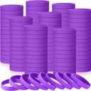 Liliful 100 Pcs Silicone Rubber Wristbands Rubber Wristband Bracelet Bands for Silicone Wristbands for Women Men(Purple)