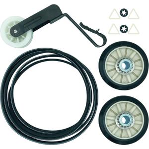 Dryer Repair Kit for Amana NED4655EW1 NED4600YQ0 NED4600YQ1 NGD4655EW2 NED4500VQ0 NED4700YQ1 NED4500TQ0 NED4800VQ0 NED5400TQ0 NED5800TQ0 Drum Rollers 14210017 Belt 341241 Idler Pulley 14210023