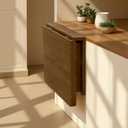 MM MELISEN Floating Desk - 30x20 Inch, Walnut Finish Wall-Mounted Desk for Home Office or Bedroom Work. Solid Wood Drop-Leaf Design. Folds up neatly for Small Space Living, 75X50CM/30X20IN