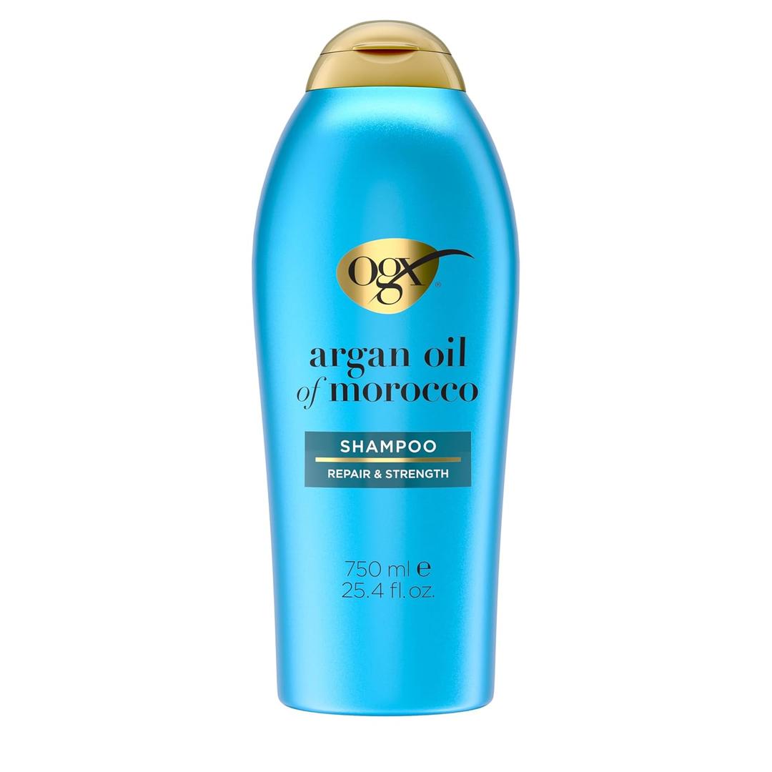 OGX Renewing + Argan Oil of Morocco Shampoo, Damage Repair Shampoo & Argan Oil to Help Strengthen & Repair Dry, Damaged Hair, Paraben-Free, Sulfate-Free Surfactants, 25.4 fl. oz
