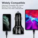 4 Port USB Fast Charging Cigarette Light Car Charger 3 * 2.4 A USB/ 1 PD20W LED Light Compatible with Tablets Cameras iPhone 14 13 12 11 Pro Max X XR XS Samsung Galaxy Series Google Pixel Android/iOS
