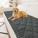 Smiry Pet Couch Covers for Dogs Washable, Non-Slip Fuzzy Couch Covers for 3 Cushion Sofa Pet Friendly, Soft Thick Furniture Protector Sofa Slipcover Mat for Dogs (Dark Grey, 27.6" x 59")