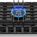 GASLAND 30 Inch Gas Cooktop Black, 5 Burner Propane Stove Top, Built-in NG/LPG Convertible Gas Cooktops, Plug-in with Thermocouple Protection, Black