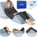Lunix LX11 5-Piece Support for Abdominal Recovery & Lower Back Rest, Orthopedic Bed Wedge Pillow Set, Zero-Gravity Style Elevation, Memory Foam, Cloud Gray