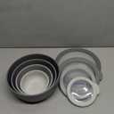 COOK WITH COLOR Prep Bowls with Lids- Wide and Deep Nesting Plastic Small Mixing Bowl Set with Lids, 8 Piece Set - Wide Bowls, Gray