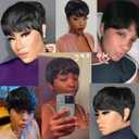 Pixie Cut Wig Human Hair Pixie Wigs for Black Women Short Pixie Cut Wigs Human Hair Wear and Go Glueless Wig Short Straight Full Machine Made Layered for Daily Use